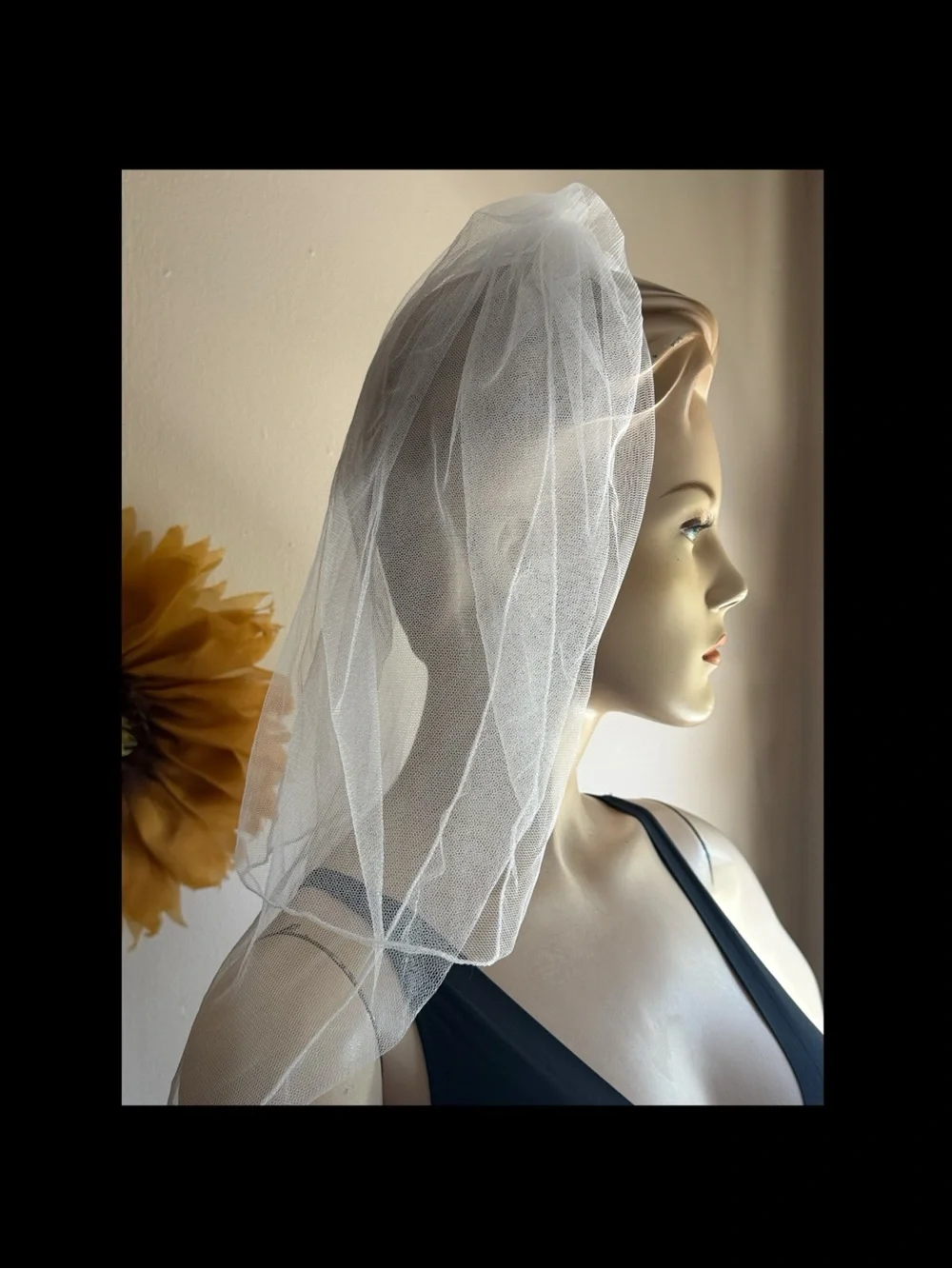 White Short Veil Comb